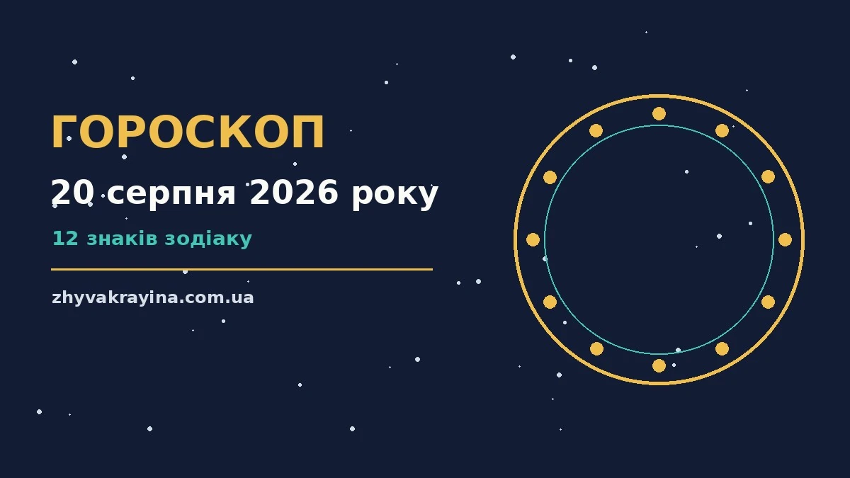 Щоденний гороскоп на 20 серпня 2026 року: орієнтири для карʼєри, фінансів і переговорів