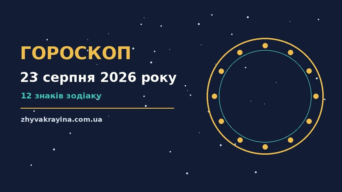 Зоряний гороскоп на 23 серпня 2026 року: знаки Зодіаку на тлі ранкового неба