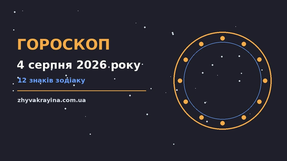 Щоденний гороскоп на 4 серпня 2026 року для дванадцяти знаків Зодіаку