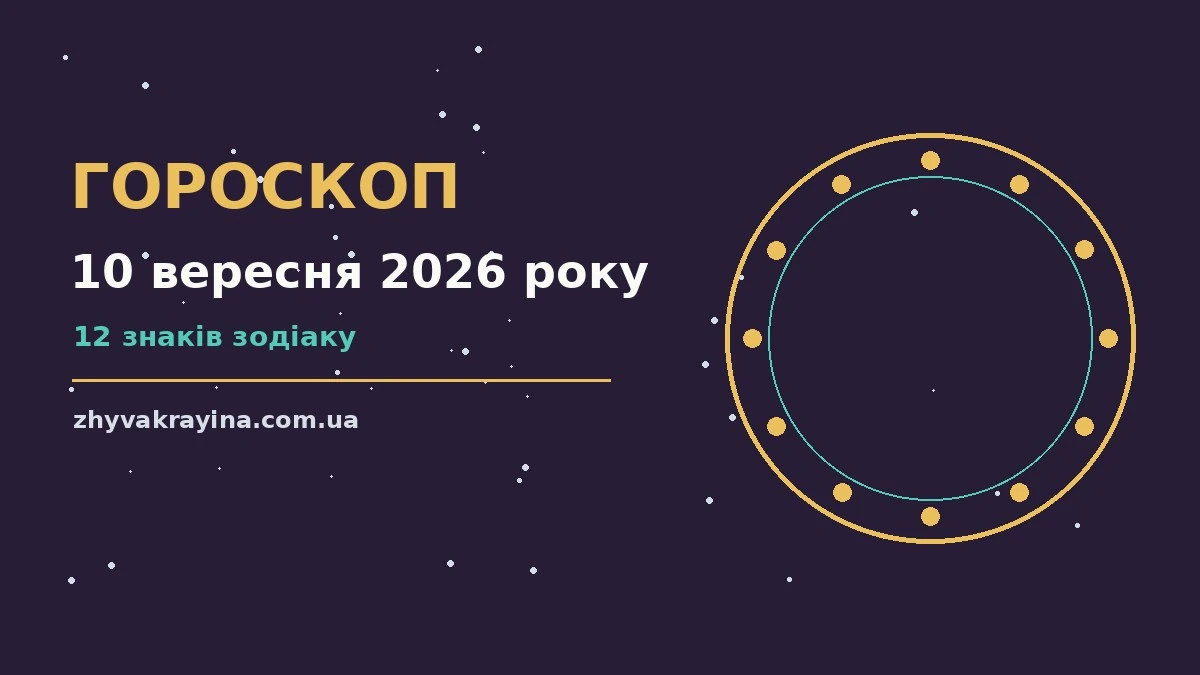 Зоряний гороскоп на 10 вересня 2026 року для дванадцяти знаків Зодіаку