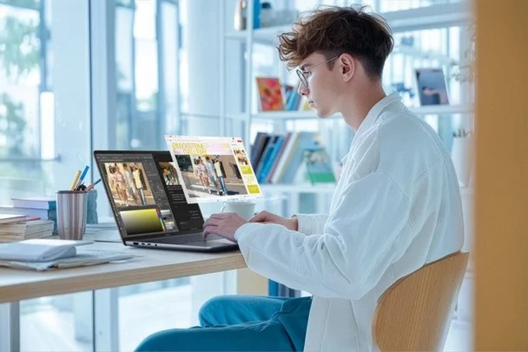 Ультрабук ASUS Zenbook 14 (UX3480) у кольорі Arctic Blue з кришкою з матеріалу Ceraluminum™