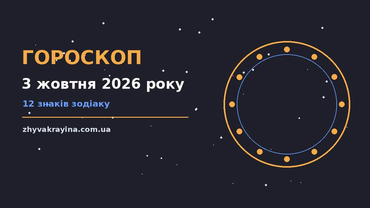 Зоряний гороскоп на 3 жовтня 2026 року: символічний календар знаків Зодіаку