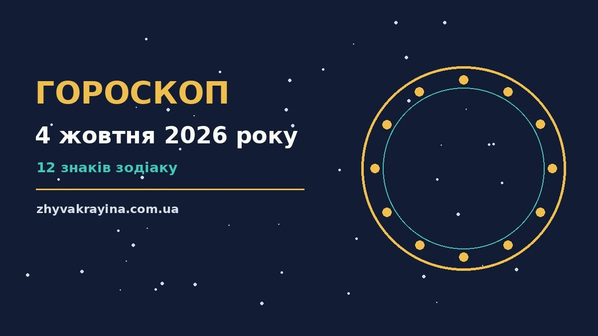 Астрологічний гороскоп на 4 жовтня 2026 року із зодіакальними символами
